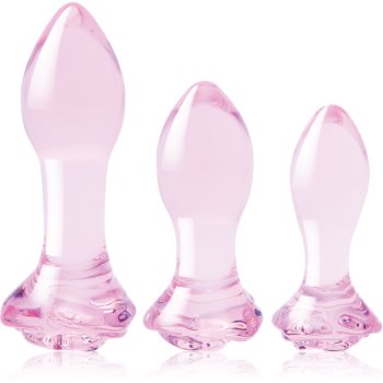 Dream Toys Glaze Glass Rosebud Training Set set de butt plug-uri - imagine 2